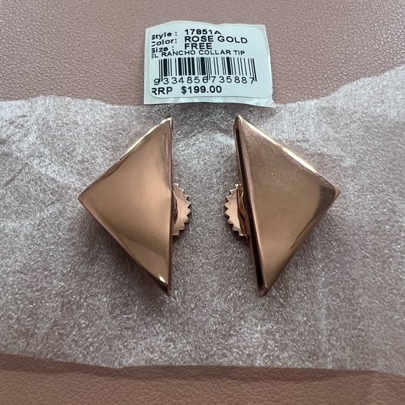 Anthropologie El Rancho Collar Tips - SOLID Rose Gold NWT - Picture 5 of 6